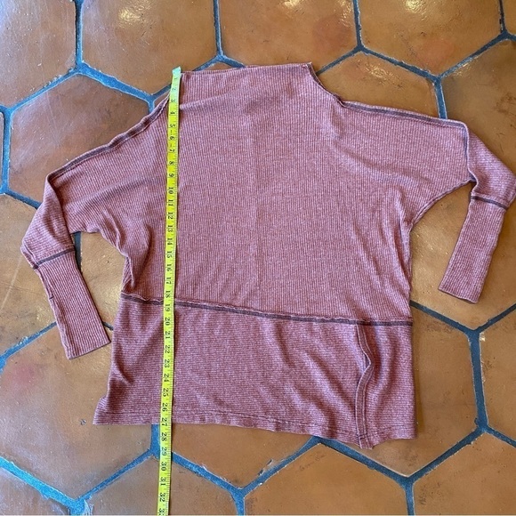 We The Free People Womens Small S Rust Ribbed Raw Hem Oversized Dolman Tunic Top - Picture 6 of 7
